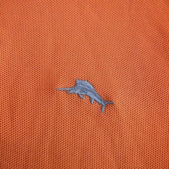 Tommy Bahama Men's Supima Orange Short Sleeve Polo Shirt Size Medium Golf Causal - Picture 4 of 5